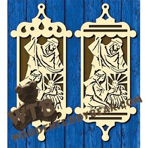 Joseph, Mary & Child Hanger fretwork scroll saw pattern | The Wooden Teddy Bear