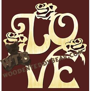 Love & Roses fretwork scroll saw pattern | The Wooden Teddy Bear