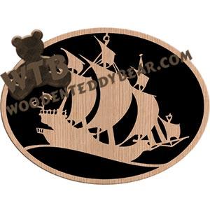 Sailing Ship #2 fretwork scroll saw pattern |The Wooden Teddy Bear