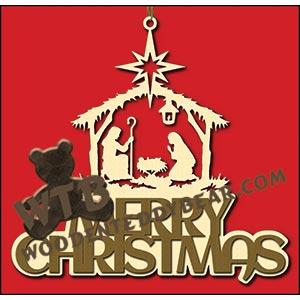 Merry Christmas Nativity #1 fretwork scroll saw pattern | The Wooden Teddy Bear