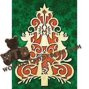 Nativity Tree #2 fretwork scroll saw pattern | The Wooden Teddy Bear