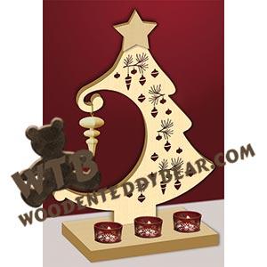 Ornament Tree Tea Light Stand #1 fretwork scroll saw pattern | The Wooden Teddy Bear