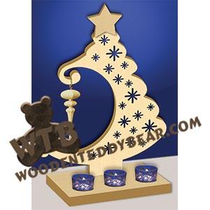 Ornament Tree Tea Light Stand #3 fretwork scroll saw pattern | The Wooden Teddy Bear