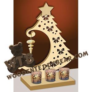 Ornament Tree Tea Light Stand #4 fretwork scroll saw pattern | The Wooden Teddy Bear