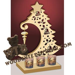 Ornament Tree Tea Light Stand #6 fretwork scroll saw pattern | The Wooden Teddy Bear