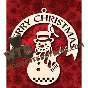 Merry Christmas Snowman fretwork scroll saw pattern | The Wooden Teddy Bear