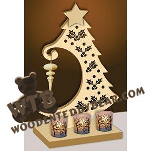 Ornament Tree Tea Light Stand #8 fretwork scroll saw pattern | The Wooden Teddy Bear