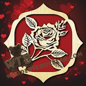 Rose Plaque #2 fretwork scroll saw pattern | The Wooden Teddy Bear