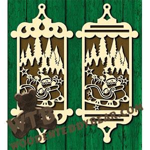 Santa Sleigh Hanger fretwork scroll saw pattern | The Wooden Teddy Bear