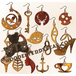 Earring Set #5 fretwork scroll saw pattern | The Wooden Teddy Bear