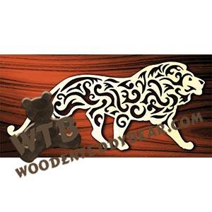 Tribal Lion #2 fretwork scroll saw pattern | The Wooden Teddy Bear
