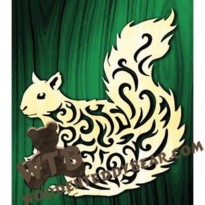 Tribal Squirrel fretwork scroll saw pattern | The Wooden Teddy Bear