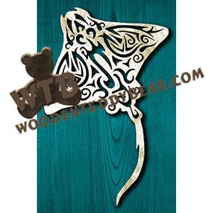 Tribal Stingray fretwork scroll saw pattern | The Wooden Teddy Bear