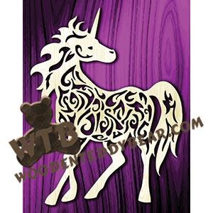 Tribal Unicorn fretwork scroll saw pattern | The Wooden Teddy Bear