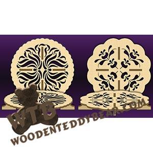 Trivet on Stand Set #1 fretwork scroll saw pattern | The Wooden Teddy Bear