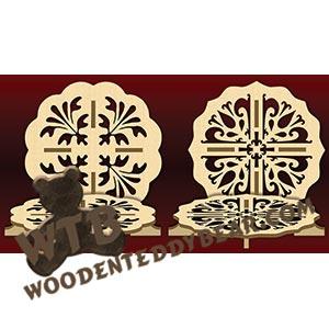 Trivet on Stand Set #3 fretwork scroll saw pattern | The Wooden Teddy ...
