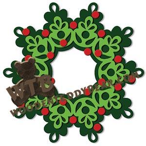 Two-Layered Wreath fretwork scroll saw pattern | The Wooden Teddy Bear