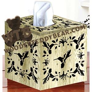 Cube Tissue Box - Hummingbird | Fretwork Scroll Saw Pattern | Wooden Teddy Bear