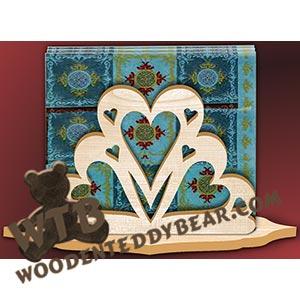 Hearts Napkin Holder fretwork scroll saw pattern | The Wooden Teddy Bear