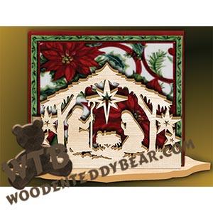 Nativity Napkin Holder fretwork scroll saw pattern | The Wooden Teddy Bear