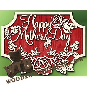 Mother's Day Plaque with Roses fretwork scroll saw pattern | The Wooden Teddy Bear