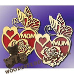 Rose Hearts & Butterfly Mom/Mum fretwork scroll saw pattern | The Wooden Teddy Bear