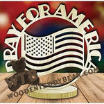 American Flag Freestanding Word Plaque fretwork scroll saw pattern | The Wooden Teddy Bear