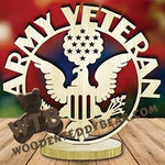 Army Veteran Freestanding Word Plaque fretwork scroll saw pattern | The Wooden Teddy Bear