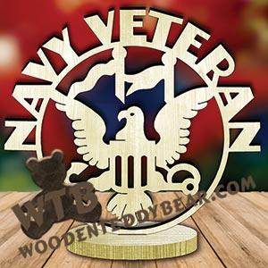 Navy Veteran Freestanding Word Plaque fretwork scroll saw pattern | The Wooden Teddy Bear