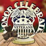 US Veterans Freestanding Word Plaque fretwork scroll saw pattern | The Wooden Teddy Bear