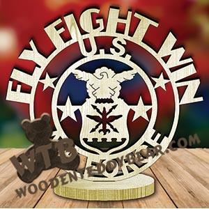 US Air Force #2 Freestanding Word Plaque fretwork scroll saw pattern | The Wooden Teddy Bear