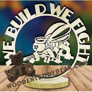 US Navy Seabees Freestanding Word Plaque fretwork scroll saw pattern | The Wooden Teddy Bear