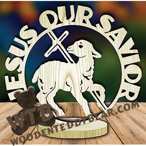 Jesus Our Savior Freestanding Word Plaque fretwork scroll saw pattern | The Wooden Teddy Bear