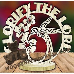 Glorify the Lord Freestanding Word Plaque fretwork scroll saw pattern | The Wooden Teddy Bear