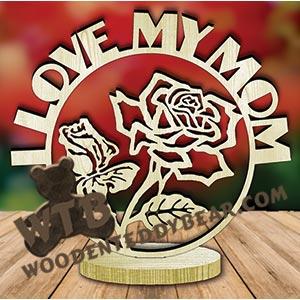 Mom/Mum Freestanding Word Plaque fretwork scroll saw pattern | The Wooden Teddy Bear