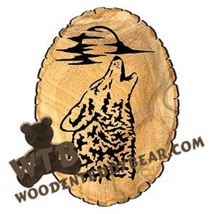 Coyote Oval Rustic Wood Slab fretwork scroll saw pattern | The Wooden Teddy Bear