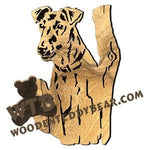 Fox Terrier Rustic Wood Slab fretwork scroll saw pattern | The Wooden Teddy Bear