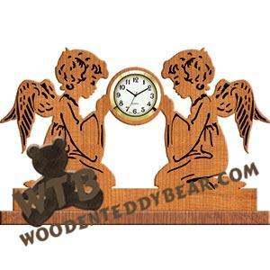 Angels Praying Clock fretwork scroll saw pattern |The Wooden Teddy Bear