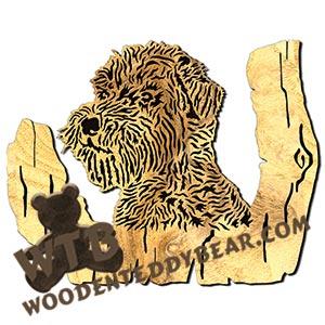 Wheaten Terrier Rustic Wood Slab fretwork scroll saw pattern | The Wooden Teddy Bear