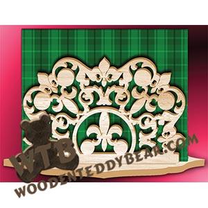 Fleur De Lis Napkin Holder fretwork scroll saw pattern | The Wooden Teddy Bear