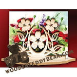 Flowers Napkin Holder fretwork scroll saw pattern | The Wooden Teddy Bear