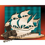 Sailship Napkin Holder fretwork scroll saw pattern | The Wooden Teddy Bear