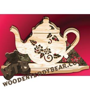 Teapot Napkin Holder fretwork scroll saw pattern | The Wooden Teddy Bear