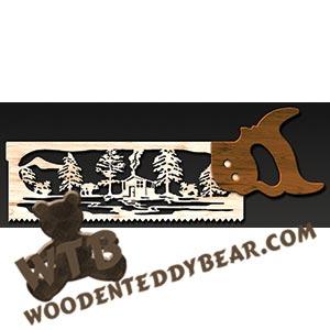 Cabin Handsaw fretwork scroll saw pattern | The Wooden Teddy Bear