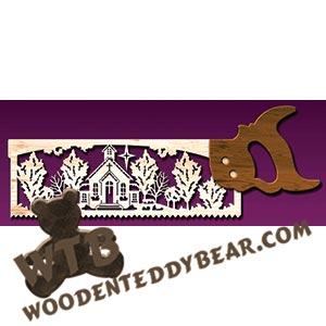 Church in the Woods Handsaw fretwork scroll saw pattern | The Wooden Teddy Bear