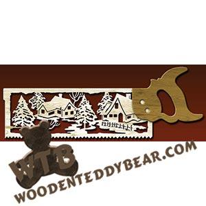Forest Village Scene Handsaw fretwork scroll saw pattern | The Wooden Teddy Bear