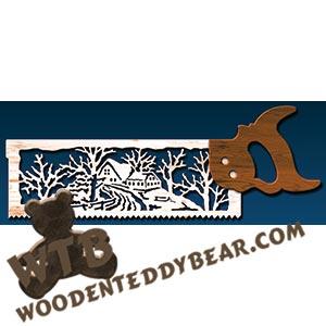 Winter Scene Handsaw fretwork scroll saw pattern | The Wooden Teddy Bear