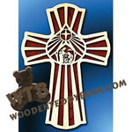 Teardrop Nativity Cross #1 fretwork scroll saw pattern | The Wooden Teddy Bear