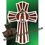 Teardrop Nativity Cross #2 fretwork scroll saw pattern | The Wooden Teddy Bear