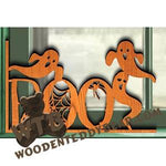 Halloween #1 Decorative Window Corner fretwork scroll saw pattern | The Wooden Teddy Bear
